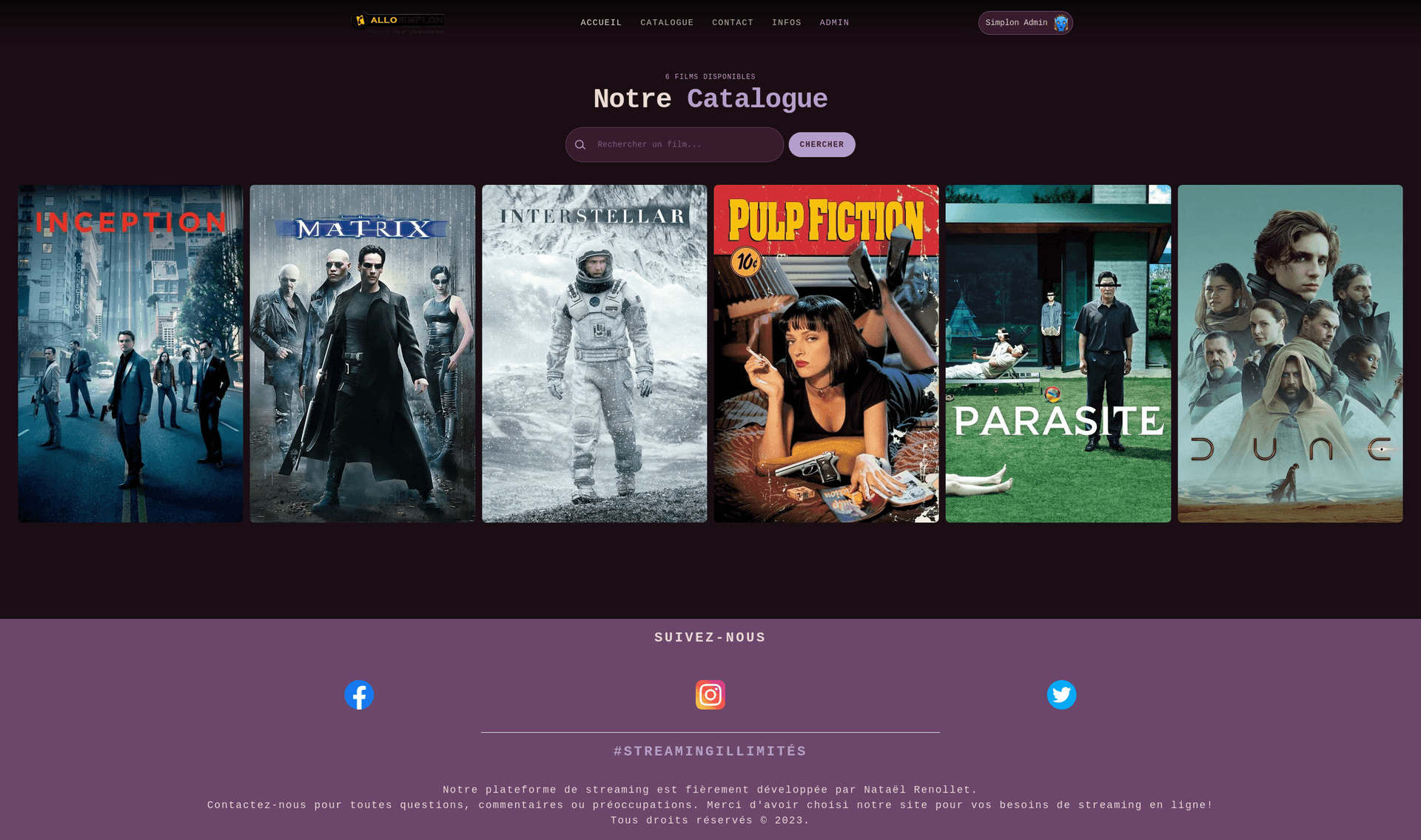 AlloSimplon — Catalogue desktop