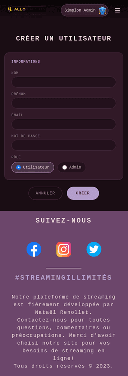 Créer un utilisateur mobile