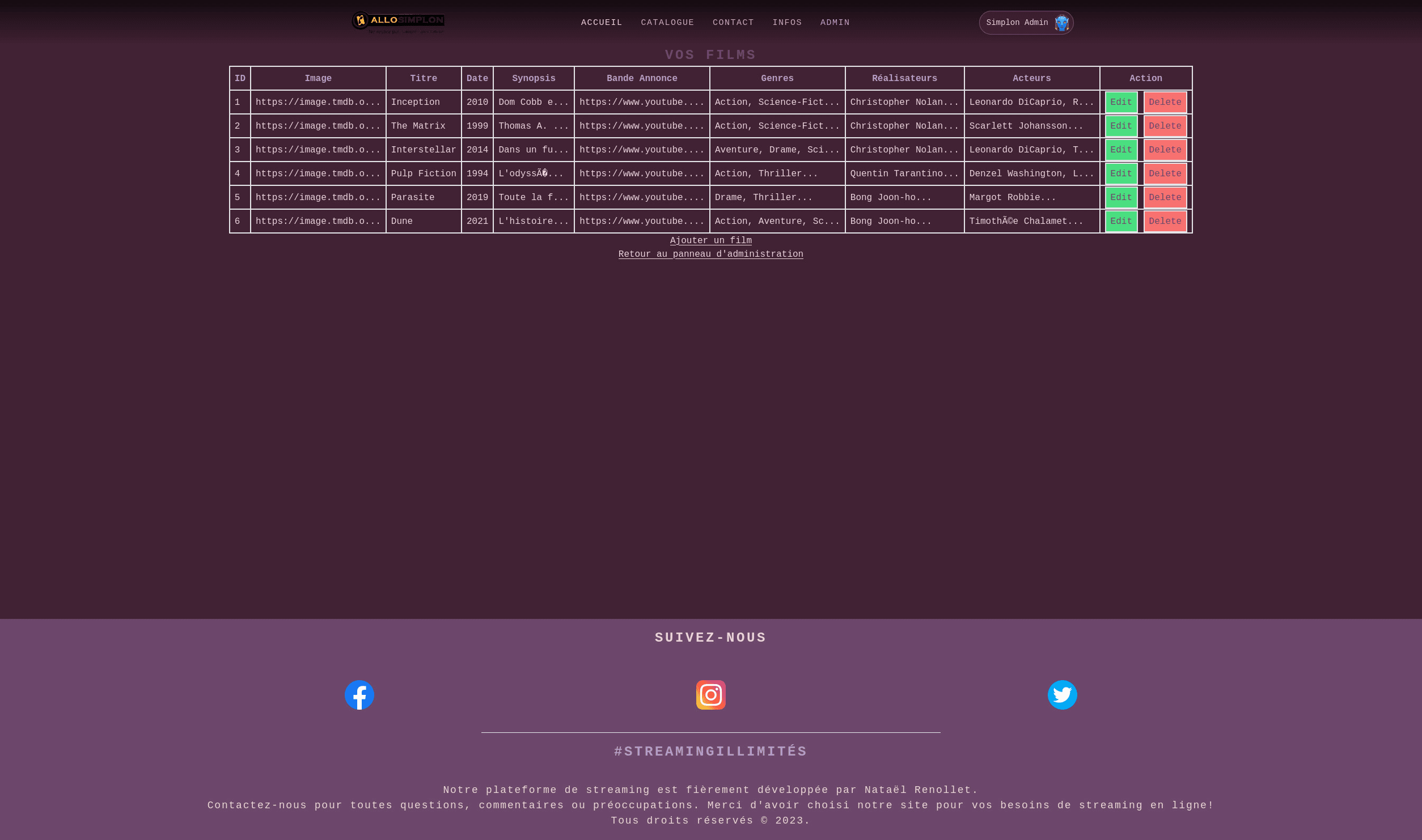 AlloSimplon — CRUD films