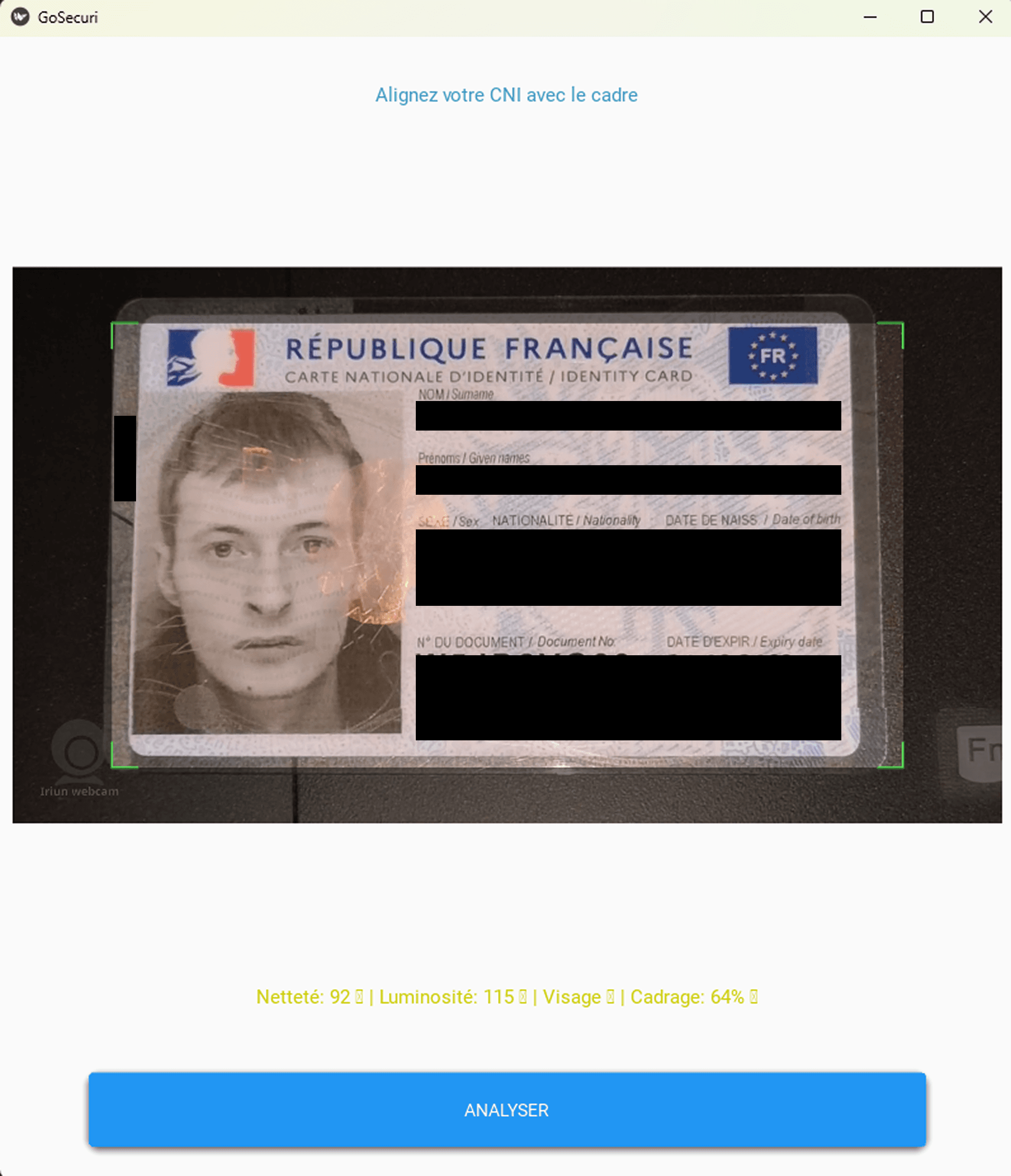 GoSecuri CNI — Scan de carte d'identité