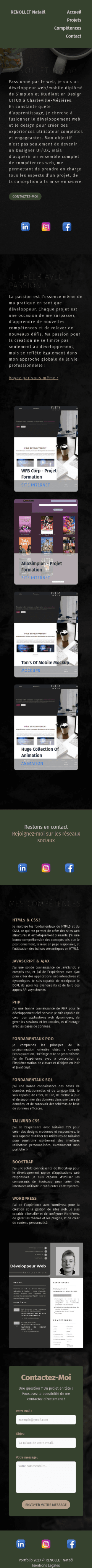 Portfolio v1 — mobile
